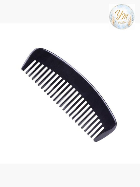 Natural Ox Horn Hair Comb Anti-Static Handmade 6 Inch Wide Tooth